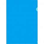 Папка-уголок А4 синяя 180 мкм (10 штук в упаковке)