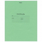 Тетрадь 12 л., зелёная обложка HATBER, офсет, косая линия с полями