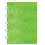 Бизнес-тетрадь Attache Waves (А4, 100л, клетка, спираль, закладка, зеленый)