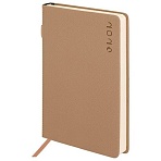 Ежедневник датированный 2026, А5, 138×213 мм, BRAUBERG «Essential», под кожу, держатель, бежевый