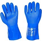 Перчатки защитные ПВХ SCAFFA Полюс PVC1380BR цв. синий р.9