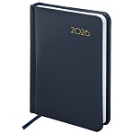 Ежедневник датированный 2026, МАЛЫЙ ФОРМАТ 100×150 мм, А6, BRAUBERG «Select», балакрон, темно-синий