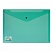 превью Папка-конверт с кнопкой BRAUBERG, А4, прозрачная, плотная, зеленая, до 100 листов, 0,18 мм
