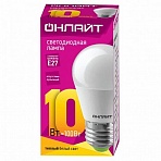 Лампа светодиодная ОНЛАЙТ 10 Вт Е 27 грушевидная 2700 К теплый белый свет