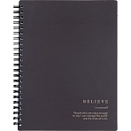 Тетрадь общая, BS, А5, 120л., клетка, спираль. Believe, черный N4200