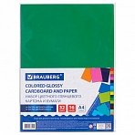 Набор картона и бумаги А4 мелованные (картон 16 л. 8 цветов, бумага 16 л.16 цветов), BRAUBERG