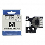 Картридж для принтера этикеток Vell VL-D-S0720500/45010 (12 мм x 7 м, цвет ленты прозрачный, шрифт черный)