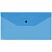 превью Папка-конверт на кнопке СТАММ, С6, 150мкм, прозрачная, синяя
