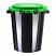 превью Бак для отходов 40 л пластиковый черный/зеленый
