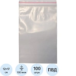 Пакет с замком zip-lock суперпрочный 12×17 см 100 мкм (100 штук в упаковке)