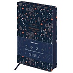 Ежедневник датированный 2026 А5 138×213 мм, BRAUBERG «Vista», под кожу, твердый, «Pattern»