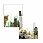 Обложки ПП для тетрадей и дневников ERICH KRAUSE «Big City Cats», КОМПЛЕКТ 12 шт., 80 мкм, 212×347 мм