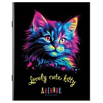 Дневник 1-11 класс 40 л., на скобе, ПИФАГОР, обложка картон, «Котик»