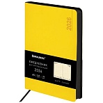 Ежедневник датированный 2026 А5 138×213 мм, BRAUBERG «Metropolis Mix», под кожу, гибкий, желтый