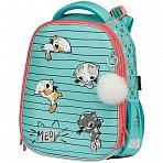 Ранец Berlingo Expert Max «Kittens green» 37×28×16см, 2 отделения, анатомическая спинка, дождевик в комплекте