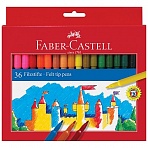 Фломастеры Faber-Castell, 36цв., смываемые, картон, европодвес