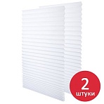 Жалюзи-плиссештора бумажная самоклеящаяся КОМПЛЕКТ 2 шт. BRABIX60×180 смЭКО80 г/м2цвет белый700002