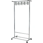 Вешалка МЕ_напольная М 9 с крючками (8209), колеса, металлик