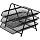 Лоток для бумаг горизонтальный Attache (3 секции, металлическая сетка, высота 267 мм, черный)