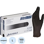 Перчатки нитрил. н/с. н/о текстур NitriMax, черн 784 (L) 50 пар/уп Малайзия