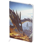 Записная книжка А6 80л. ЛАЙТ, кожзам, Greenwich Line «Touch the dragon», с резинкой, тиснение фольгой, блок в клетку