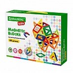 Магнитный конструктор BIG MAGNETIC BLOCKS-64, 64 детали, с колесной базой, BRAUBERG KIDS