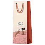 Пакет подарочный 12×36×8.5см MESHU «Wine not», глянцевая ламинация, под бутылку