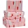 Набор квадратных коробок 3в1, MESHU «Цветочный принт», (19.5×19.5×11-15.5×15.5×9см)