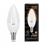 Лампа светодиодная Gauss LED 9.5 Вт E14 свеча 3000 К теплый белый свет