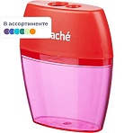 Точилка Attache, 2 отверстие, с контейнером, в ассорт
