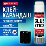 Клей-карандаш 36 г, BRAUBERG ULTRA STRONG, УСИЛЕННАЯ ФОРМУЛА, ЮЖНАЯ КОРЕЯ, 1 штука в пакете