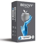 Перчатки нитриловые смотровые 50 пар (100 шт. )размер Mголубые BENOVY Nitrile ChlorinatedЧЗК