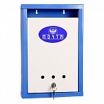 Ящик почтовый ЯК-12 1-секционный металлический белый/синий (260 x 65 x 390 мм)
