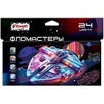 Фломастеры Комус Класс Star way 24 цв. в наб., вентилир., смыв, карт. упак
