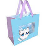 Пакет подарочный 23×18×10см MESHU «Sky kitten», фольга, выборочный лак, матовая ламинация