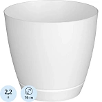 Горшок для цветов Flora 2.2л с поддоном (белый), 231600729/00