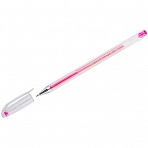Ручка гелевая Crown «Hi-Jell Color» розовая, 0.7мм