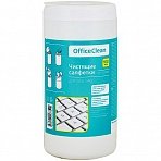 Салфетки чистящие влажные OfficeClean, для пластика, в тубе, 100шт. 