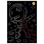 Гравюра с мультицветной основой ТРИ СОВЫ «Космонавт», А5