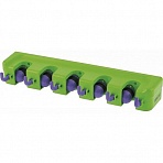 Держатель для уборочного инвентаря настенный Palisad пластик зеленый/фиолетовый (длина 445 мм)