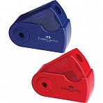 Точилка пластиковая Faber-Castell «Sleeve Mini», 1 отверстие, контейнер, красная/синяя