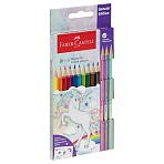 Карандаши цветные Faber-Castell «Unicorn», 10цв., шестигр., заточ. +3 паст. цв., картон, европодвес