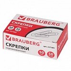 Скрепки большие 50 мм, BRAUBERG, оцинкованные, 50 шт., в картонной коробке