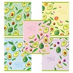 Тетради КОМПЛЕКТ 5 шт., А5, 96 л., BRAUBERG, скоба, клетка, глянцевый лак, «Авокадо»