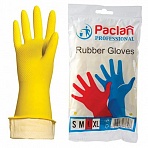 Перчатки хозяйственные латексныех/б напылениеразмер L (большой)желтыеPACLAN Professional