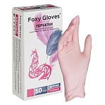 Перчатки нитрил., н/с, н/о,3.5гр./шт, роз. FOXY-GLOVES L 50п/уп ШК5515/08638