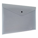 Папка-конверт с кнопкой СЕРЕБРИСТАЯ BRAUBERG «SILVER»А4непрозрачнаяПРОЧНАЯ 0.2 мм272884