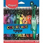 Карандаши цветные Maped Color'Peps Monster 24 цвета трехгранные