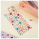 Наклейки акриловые MESHU «Shiny stars», 25×10см, стразы, 137 наклеек, инд. уп., европодвес