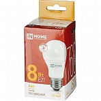 Лампа светодиодная LED-A60-VC 8Вт 230В Е27 3000К 760 Лм IN HOME